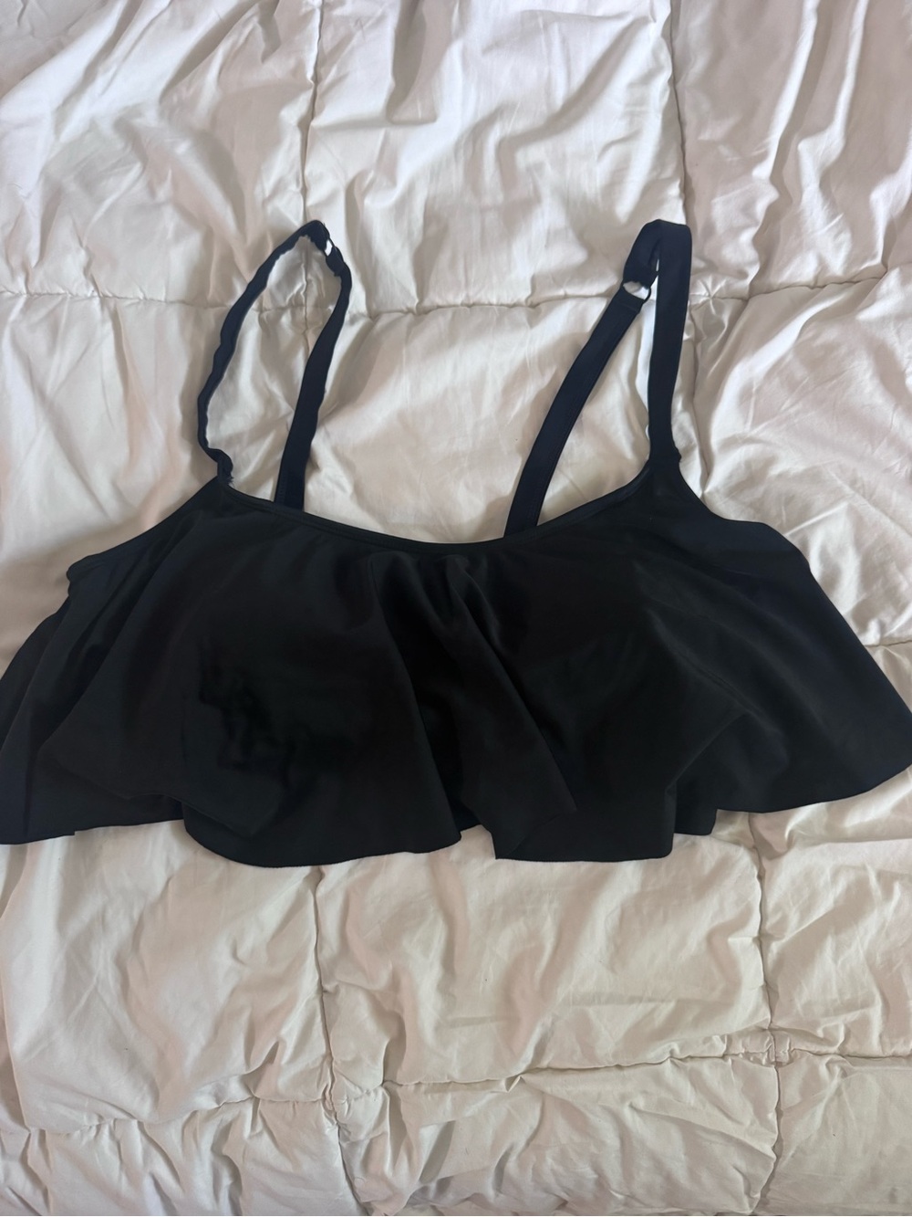 Torrid Black Ruffle Swim Top